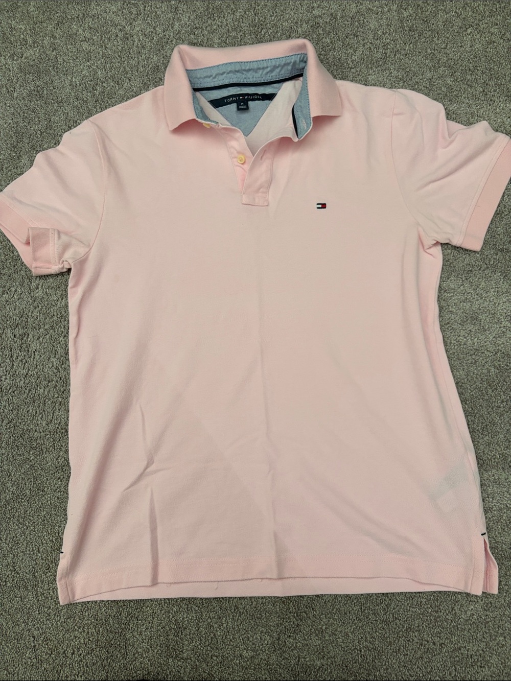 Tommy Hilfiger Light Pink Men’s Polo with Contrast Collar